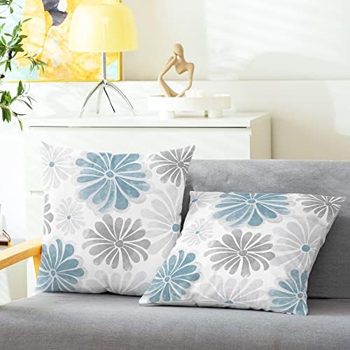 CaliTime Decorative Couch Throw Pillow Covers, 20 X 20 Inches, Smoke Blue