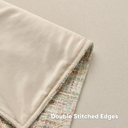 HAUSSY Pack of 2 Chenille Tweed Throw Pillow Covers 20x20 Inch, Colorful