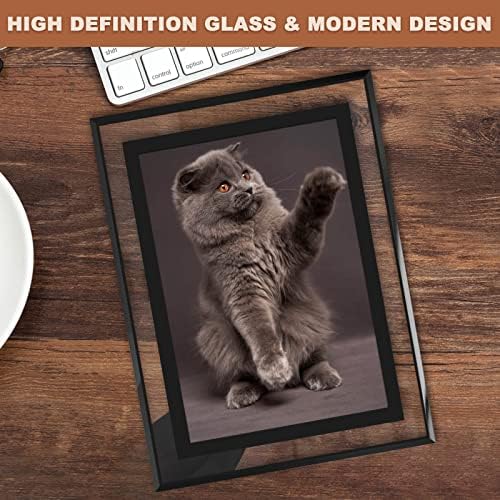 8x10 Picture Frames Set of 2, Black Glass Photo Frame, Only for Tabletop Display, Gift Picture Frame, Horizontally or Vertically (8x10, Black)