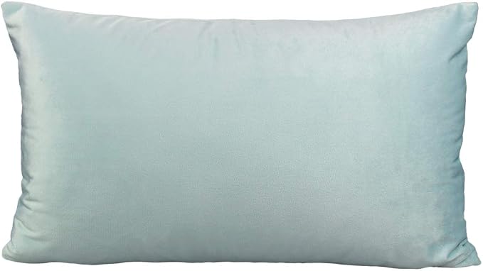 VAKADO Light Blue Lumbar Velvet Soft Solid Throw Pillow Cases Decorative Rectangle Cozy Cushion Covers Home Decor for Living Room Couch Sofa Car 12"x20" Set of 2