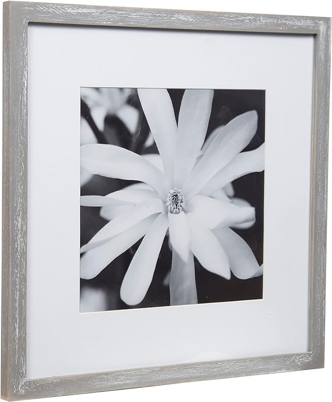 GALLERY PERFECT 12x12 Picture Frames, 9 Piece Set with Real Glass Cover for 8x8 Photos With Mat, Picture Frames Collage Wall Decor for Gallery Wall, Home Decor, Grey