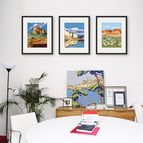 Picrit 16x20 Picture Frame Set of 12, Modern Gallery Wall Frames, Black