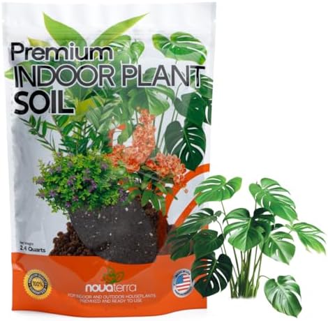 Novaterra Indoor Plant Potting Soil Mix for Houseplants, 2.4 Quarts
