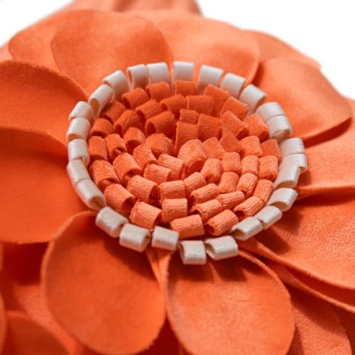 JWH 3D Flower Throw Pillow Cover Sunflower Velvet Orange 12x20 Inches