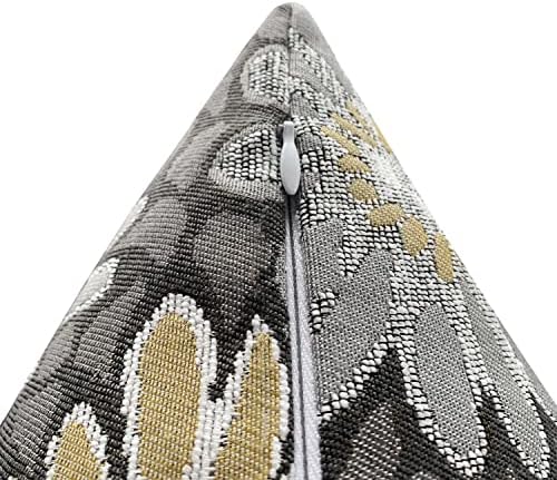 20x20 Floral Jacquard Throw Pillow Covers, 2-Pack, Grey