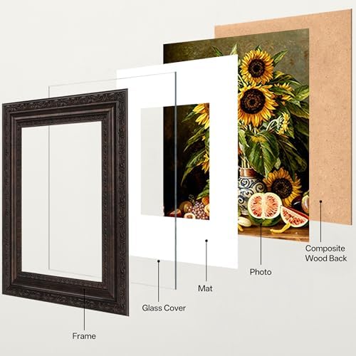 eletecpro 4x6 Vintage Picture Frame, Glass Cover, Brown, 2-Pack