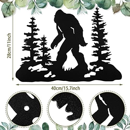 Demissle Big Foot Sasquatch Gifts 16" x 11" Big Foot Wall Art Yard Decor for Metal Sign Sasquatch Garden Statue Ornament Gifts Decorations for Dad Mens Home Garden Outdoor Indoor(Black)