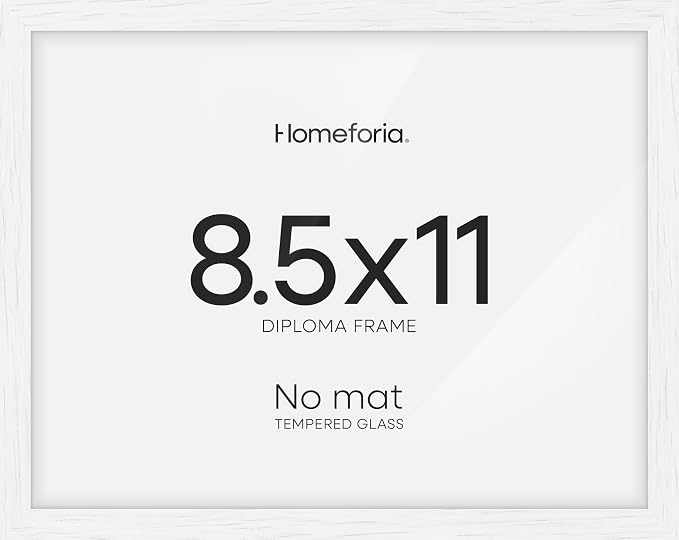 Homeforia 8.5x11 Black Oak Diploma Frame, High-End Wood, Glass