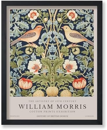 Poster Master Strawberry Thief Art Print - William Morris Poster - Botanical Flower & Animal Art - Exhibition Wall Design - Floral Bird Illustration - Office or Bedroom Wall Decor - 11x14 UNFRAMED Print