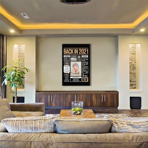 Hexadecor Personalized 4th Birthday Party Decorations Boys, Girls - Custom Gifts Idea For 4 Years Old, Back In The Year You Born Newspaper For 4th Birthday Poster No Frame Black Gold