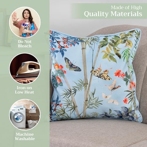 Maison d' Hermine Throw Pillow Covers 100% Cotton (20" x 20" - Pack of 1)