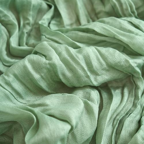 Asee'm Sage Green Cheesecloth Table Runner Fall 10FT Boho Wedding Decor