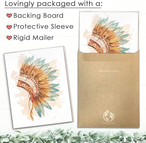 DREAM BIG PRINTABLES Native American Headdress Decor Wall Art Print - Unframed - 11x14 | Office Wall Décor | Kitchen Wall Décor