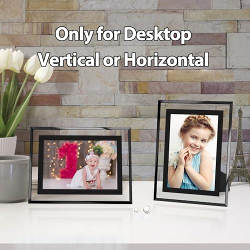 HIKWADERY 4x6 Picture Frames Black - Set of 4, HD Real Glass 4 by 6 Photo Frame for Tabletop Display, Wedding Birthday Mothers Day Gifts (4 x 6, Black)