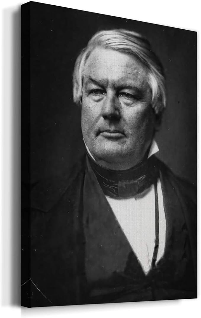 Renditions Gallery Millard Fillmore Presidental Portrait Wall Art, Premium Gallery Wrapped Canvas Decor, Ready to Hang, 12 in H x 8 in W, Made in America Print (AZS-WC26-POL013-R-812-MK)