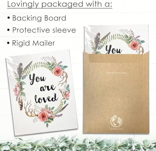 You Are Loved - Calligraphy - Art Print - Unframed - 11x14 | Elegant Calligraphy Art Print | Inspiring and Heartwarming Room Decor | Room Decor to Elevate Your Space with Meaningful Expression