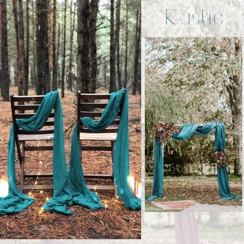 10 Pack Teal Table Runner 10Ft Cheesecloth Table Runner Boho Gauze Cheese Cloth Table Runners Romantic Turquoise Table Runners for Wedding Party Bridal Shower