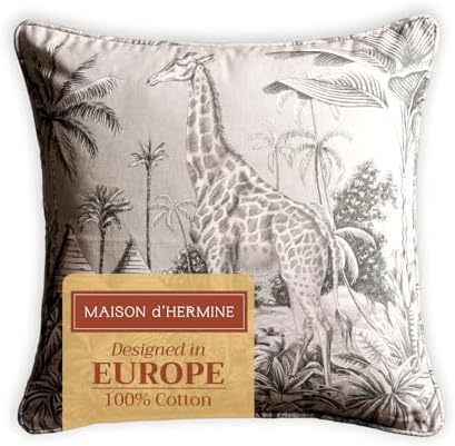Maison d' Hermine Throw Pillow Covers 100% Cotton (18" x 18" - Pack of 1)