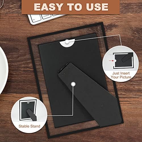 8x10 Picture Frames Set of 2, Black Glass Photo Frame, Only for Tabletop Display, Gift Picture Frame, Horizontally or Vertically (8x10, Black)
