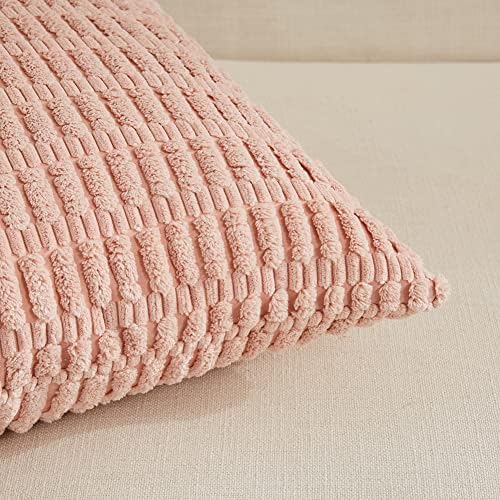 Fancy Homi 4 Packs Decorative Throw Pillow Covers for Living Room Couch Bed, Modern Farmhouse Boho Home Décor Accent Cushion Case, 20" x 12", Blush Pink