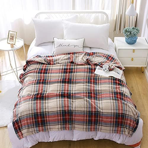 MERRYLIFE Tartan Plaid Print Throw Blanket for Couch Sofa Twin Size 60" 90" | Grid Pattern, Ultra-Plush Soft, Decorative Colorful Travel Blanket, farmhouse, Gift Choice, Home Bed Use