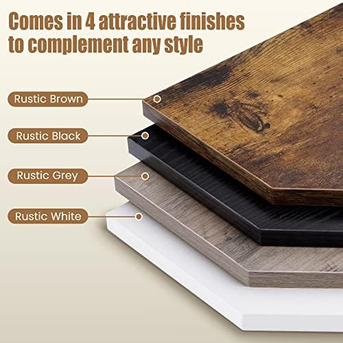 Fun Memories Corner Shelf Wall Mount, Floating Corner Shelves, Set of 4 Corner Wall Shelf Organizer, Rustic Wood Wall Storage Display Shelves for Living Room Bedroom Bathroom Kitchen, Rustic Brown
