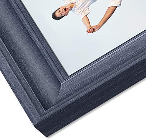LaVie Home 8x10 Picture Frames (3 Pack, Blue Wood Grain) Rustic Photo Frame Set with Tempered glass for Wall Mount & Table Top Display