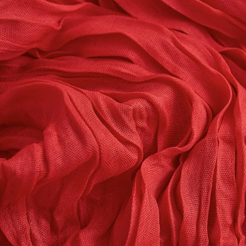 Asee'm Red Cheesecloth Table Runner Christmas 10FT Fall Boho Rustic Gauze