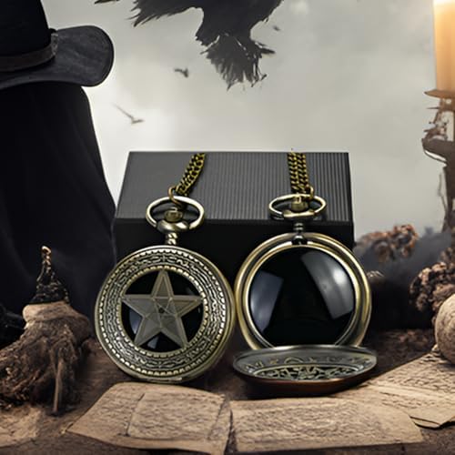 Black Obsidian Scrying Mirror, Obsidian Feng Shui Mirror, Witches Mirror Presents, Witchcraft kit Divination Tools (Pocket Watch-6)