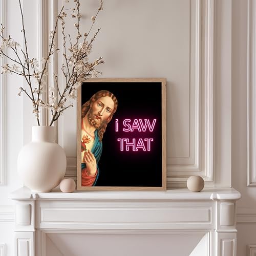 Poster Master 2-Piece I Saw That Print - Me Too Poster - Altered & Pop Art - Baroque Gift for Men & Women - Funny Wall Decor for Dorm, Bedroom or Bathroom - 8x10 Beige Framed