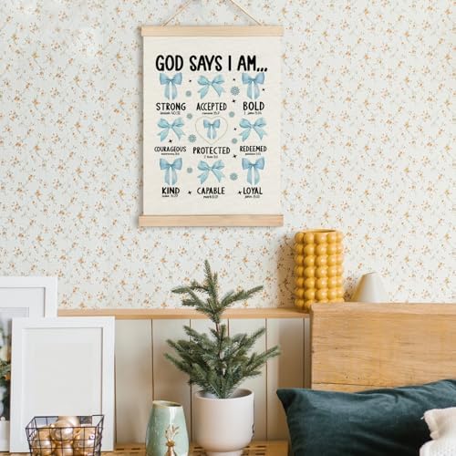 RYYCDOI Light Blue Bows Coquette Room Bathroom Decor for Teen Girls Nursery 12x16 Inch