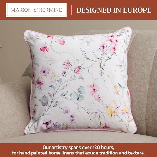 Maison d' Hermine Throw Pillow Covers 100% Cotton (20" x 20" - Pack of 1)