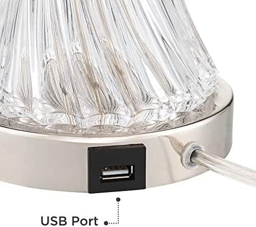 Copeland 25 1/2" High Table Lamp USB Set of 2 Silver Chrome Glass Modern