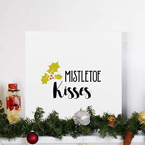 Renditions Gallery Canvas Wall Art for Christmas Decorations Mistletoe Kisses Xmas Romantic Wall Hangings for Bedroom Living Room & Kitchen Decor - 10"X10" LT05