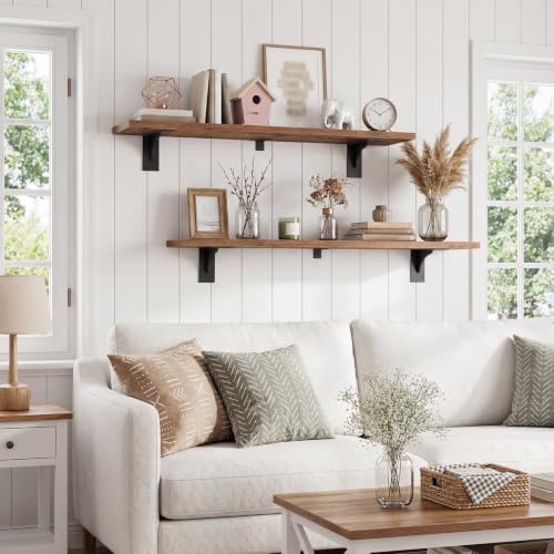 HOOBRO Floating Shelves for Wall, 39.4" Wall Mounted Shelves Set of 2