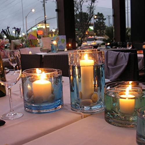 WGVI WGV Cylinder Vase Bulk, 3" W x 3" H, Clear Glass Candle Holder Bud Floral Container Planter Terrarium for Wedding Party Flowers Centerpieces and Home Office Decor, 12 Pieces