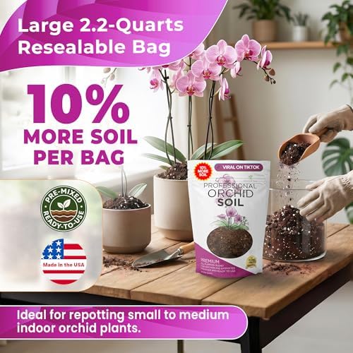 Leaves & Soul Orchid Soil Mix 2.2 Qt for Indoor Orchids & Epiphytic Plants