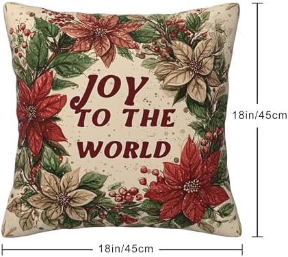 Christmas Throw Pillow Covers Set of 4 Decorative Soft Double Sided Print Pillow Case Farmhouse Home Decor for Living Room Sofa Couch 18x18