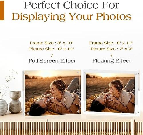 TWING 8x10 Acrylic Frame 2 Pack,20MM Thicker Frameless Clear Picture Frames