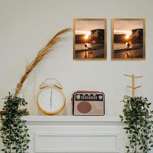 Gold 8x10 Picture Frame set of 4, Display 8x10 without Mat Wall Gallery Photo Frames