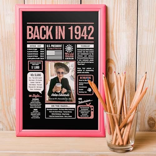 Happy 83rd Birthday Decorations For Women - Personalized 83 Year Old Gifts for Her, 83 Birthday Decorations Rose Gold, 83 Yr Old Bday Decor, Party Supplies, Back In Poster, Female Birthday Presents