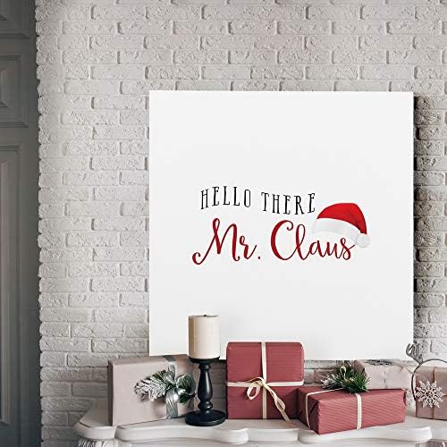 Renditions Gallery Canvas Wall Art for Christmas Decorations Hello there Mr. Santa Claus Hat Abstract Artwork for Living Room Home Kitchen Wall Decor - 32"X32" LT05