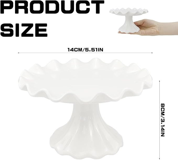 White Ceramic Cake Stand，Kitchen Décor Cake Pedestal Stand Dessert Display Tray Wedding Cake Stands for Birthday Parties, Weddings, Baby Shower,Anniversary and Other Events（5.5 in）