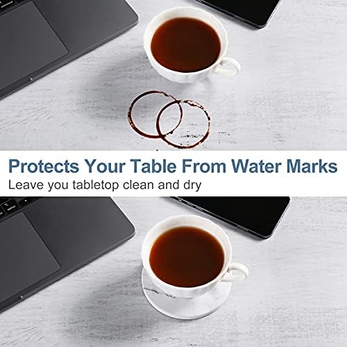 Absorbent Coasters for Drinks,Ceramic Coaster Set of 6 with Holder Durable
