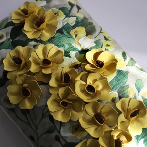 OiseauVoler 3D Flower Throw Pillow Covers Decorative Floral Pillowcases for Sofa Couch Bed Farmhouse Home Decor 14x20 Inch
