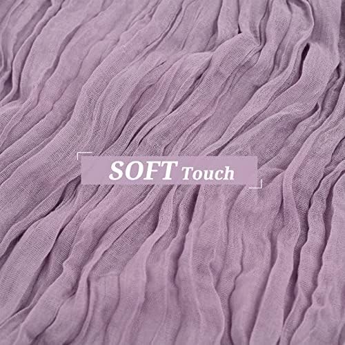 10 Pack Purple Cheesecloth Table Runner, Extra Wide 35x120 Inch