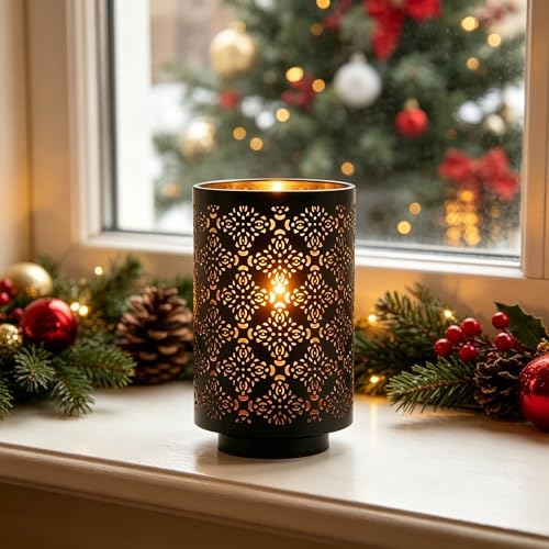 Hosley Set of 2 Diamond Cut Candle Holders Elegant 8 Inch Height Stands for Timeless Ambiance and Versatile Styling Dazzle Your Decor