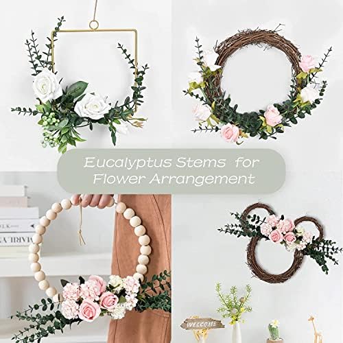 36pcs Eucalyptus Stems Artificial Eucalyptus Leaves Fake Greenery Branches Stems Faux Eucalyptuses Wedding Bouquet (Gteen)