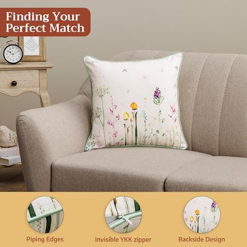 Maison d' Hermine Throw Pillow Covers 100% Cotton (18" x 18" - Pack of 1)