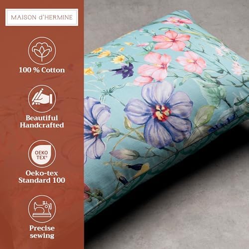 Maison d' Hermine Throw Pillow Covers 100% Cotton (12" x 20" - Pack of 1)